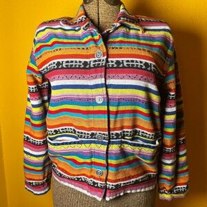 Vintage Chicos Design- Colorful Ethnic Jacket